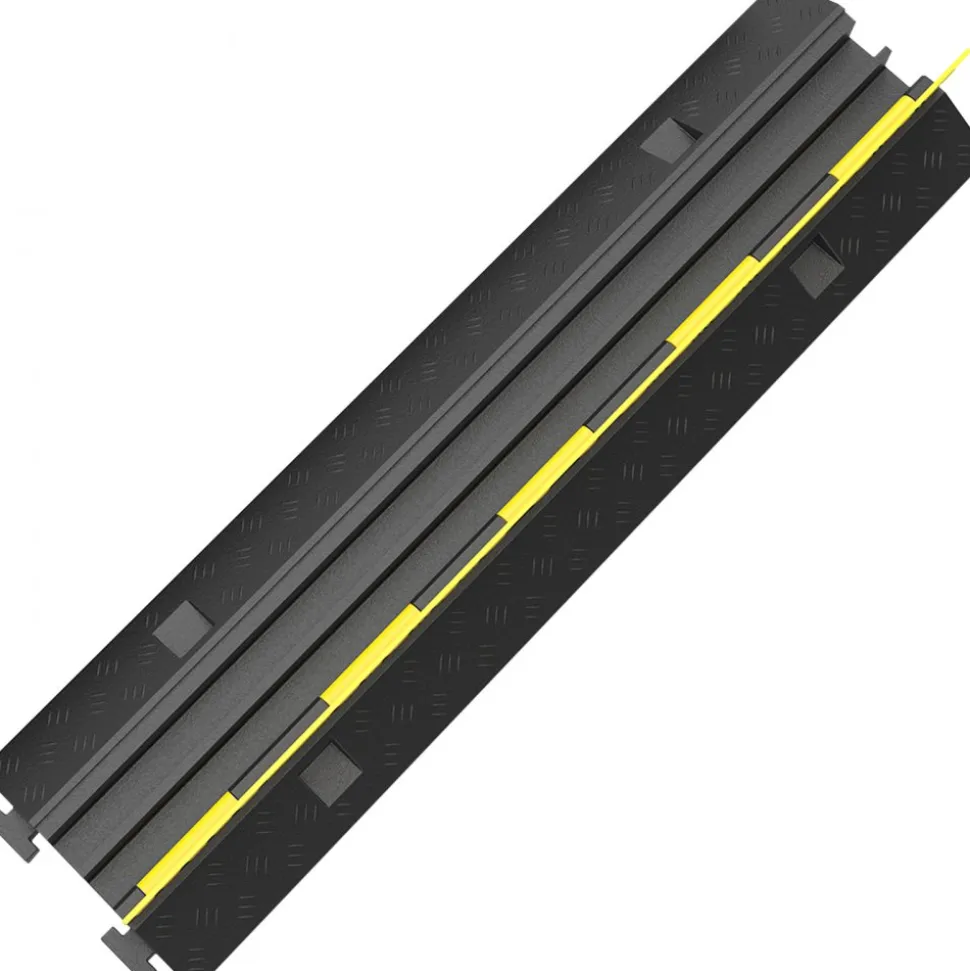 VEVOR 3 Pcs 2-Cable Rubber Electrical Wire Cover Cord Protector Ramp 11000 lbs