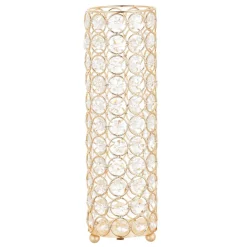 VEVOR 16 PCS Crystal Wedding Flower Vase, 10.24 in Tall Flower Table Centerpieces, Crystal Cylinder Banquet Vases Easy Installation, Versatile Arrangement Stand for Party Events Room Home Decor, Gold