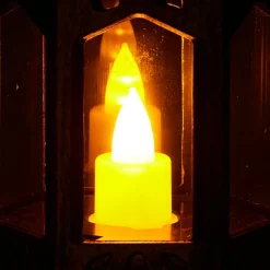 VEVOR 12 Pcs Decorative Candle Lantern, LED Electric Flameless Candle, Plastic LED Holder with Glass, Wall Hanging Indoor Porch Lanterns for Wedding Table Party Farmhouse Indoor Decor, Bronze