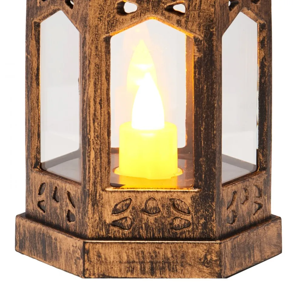 VEVOR 12 Pcs Decorative Candle Lantern, LED Electric Flameless Candle, Plastic LED Holder with Glass, Wall Hanging Indoor Porch Lanterns for Wedding Table Party Farmhouse Indoor Decor, Bronze