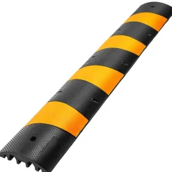 VEVOR 2pcs 6 Feet Rubber Speed Bump Driveway Modular Heavy Duty Speed Bumps 72.4 x 12 x 2.4 Inch Cable Protector Ramp for Garage Gravel Roads Asphalt Concrete