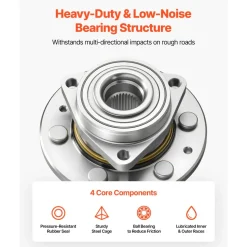 VEVOR 2PCS Front Wheel Bearing & Hub Assembly Fit for Chevy Silverado 1500 4WD 2013 Express 1500 GMC Savana 1500 Base Standard Cargo Van OEM 515036, Wheel Bearing Hub Assembly Set with ABS Sensor