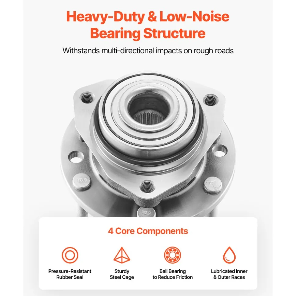VEVOR 2PCS Front Wheel Bearing & Hub Assembly Fit for 2018 Audi Q3 Komfort Premium Plus Sport Utility 4-Door Volkswagen Beetle Coast Convertible 2-Door 2.0L OEM 513253, Wheel Bearing Hub Assembly Set