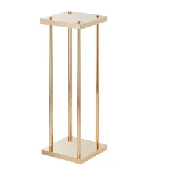 VEVOR 4PCS Gold Metal Column Wedding Flower Stand, 23.6inch High With Metal Laminate, Vase Geometric Centerpiece Stands, Cylindrical Floral Display Rack for Events Reception, Party Road Leads