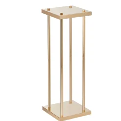 VEVOR 4PCS Gold Metal Column Wedding Flower Stand, 23.6inch High With Metal Laminate, Vase Geometric Centerpiece Stands, Cylindrical Floral Display Rack for Events Reception, Party Road Leads