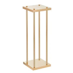 VEVOR 4PCS Gold Metal Column Wedding Flower Stand, 31.5inch High With Metal Laminate, Vase Geometric Centerpiece Stands, Cylindrical Floral Display Rack for Events Reception, Party Road Leads