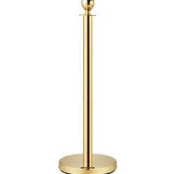 VEVOR 4PCS Gold Stanchion Posts Queue, 38 Inch Red Velvet Rope, Crowd Control Barriers Queue Line Rope, Barriers for Party Supplies
