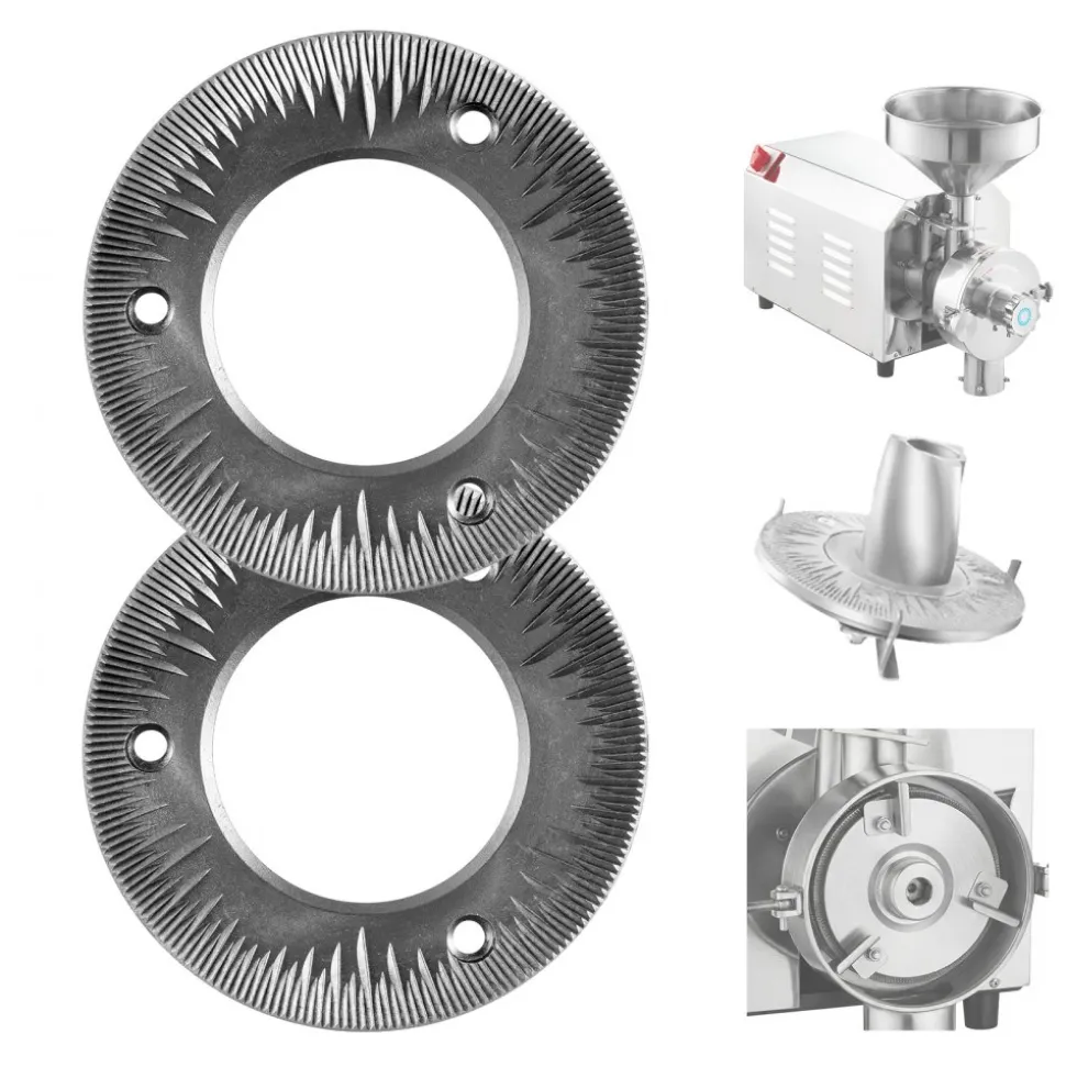 VEVOR 2PCS Grinding Sheets for Electric Grain Mill Grinder, Cast Iron Dry Grinding Discs, Replacement Grinding Plates Compatible with VEVOR HN-2200, HN-3000 Corn Spice Mill Grinder