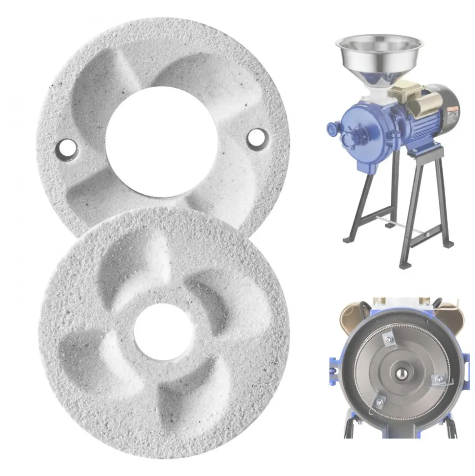 VEVOR 2PCS Grinding Sheets for Electric Grain Mill Grinder, Marble Dry & Wet Grinding Discs, Replacement Grinding Plates Compatible with VEVOR GM-002 Corn Spice Mill Grinder