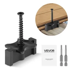 VEVOR 250PCS Hidden Deck Fasteners for Composite Decking Board, Universal Composite T Clips & Plastic Hidden Fasteners with Metal Screws,Polypropylene PP Clips Works with 0.26 inch Gaps, Black