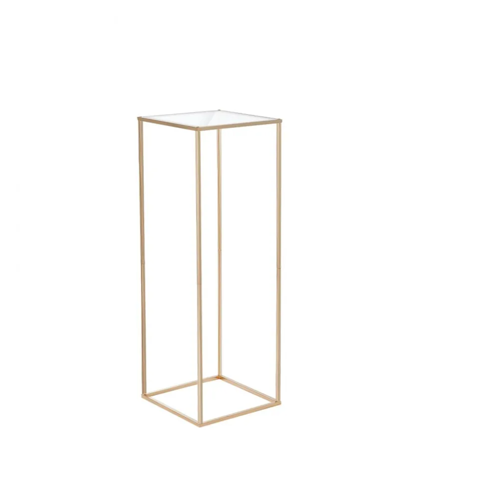 VEVOR 10PCS 31.5inch High Wedding Flower Stand, With Acrylic Laminate,Metal Vase Column Geometric Centerpiece Stands, Gold Rectangular Floral Display Rack for Events Reception, Party Decoration