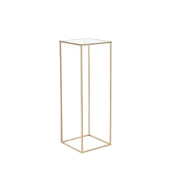 VEVOR 10PCS 31.5inch High Wedding Flower Stand, With Acrylic Laminate,Metal Vase Column Geometric Centerpiece Stands, Gold Rectangular Floral Display Rack for Events Reception, Party Decoration