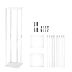 VEVOR 10PCS 23.6inch High Wedding Flower Stand, With Acrylic Laminate,Acrylic Vase Column Geometric Centerpiece Stands, Floral Display Rack for T-Stage Events Reception, Party Decoration Home