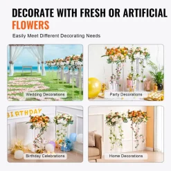VEVOR 10PCS 23.6inch High Wedding Flower Stand, With Acrylic Laminate,Acrylic Vase Column Geometric Centerpiece Stands, Floral Display Rack for T-Stage Events Reception, Party Decoration Home
