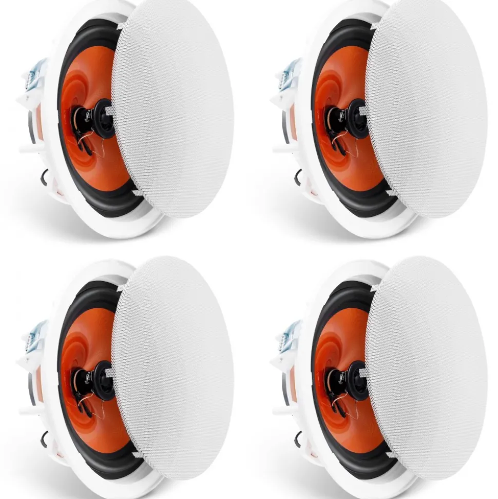 VEVOR 4 PCs 8 Inch in Ceiling Speakers, 100-Watts, Flush Mount Ceiling & in-Wall Speakers System with 8ΩImpedance 89dB Sensitivity, for Home Kitchen Living Room Bedroom or Covered Outdoor Porches