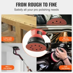 VEVOR 150 PCS 5 Inch Sanding Discs Set, 8-Hole Round Hook and Loop Sandpaper for Orbital Sander, 10 Grits include 60, 80, 100, 120, 150,180, 240, 320, 400, 600 Grit, for Metal, Wood, Car Sanding