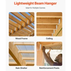 VEVOR 50 Pcs Joist Hanger, Inner Dimensions 1.57 x 1.50 x 7.83 inch / 40 x 38 x 199 mm, Rafter Hurricane Ties Joist Hangers with Rustproof Coating, Tie Brackets for Floor Deck and Ceiling Trusses
