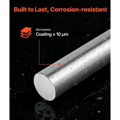 VEVOR 2PCS Linear Motion Rod, 25 mm x 1000 mm (0.98 x 39.4 in), SFC25 Carbon Steel Linear Rod Shaft, Anti Rust and High Precision, High Hardness Shaft, for Cutting Grinding Milling Drilling Machine