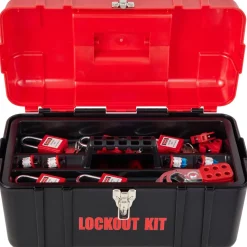 VEVOR 43 PCS Lockout Tagout Kits, Electrical Safety Loto Kit Includes Padlocks, 5 Kinds of Lockouts, Hasps, Tags & Ties, Box, Lockout Safety Tools for Electrical Risk Removal in Industrial, Machinery