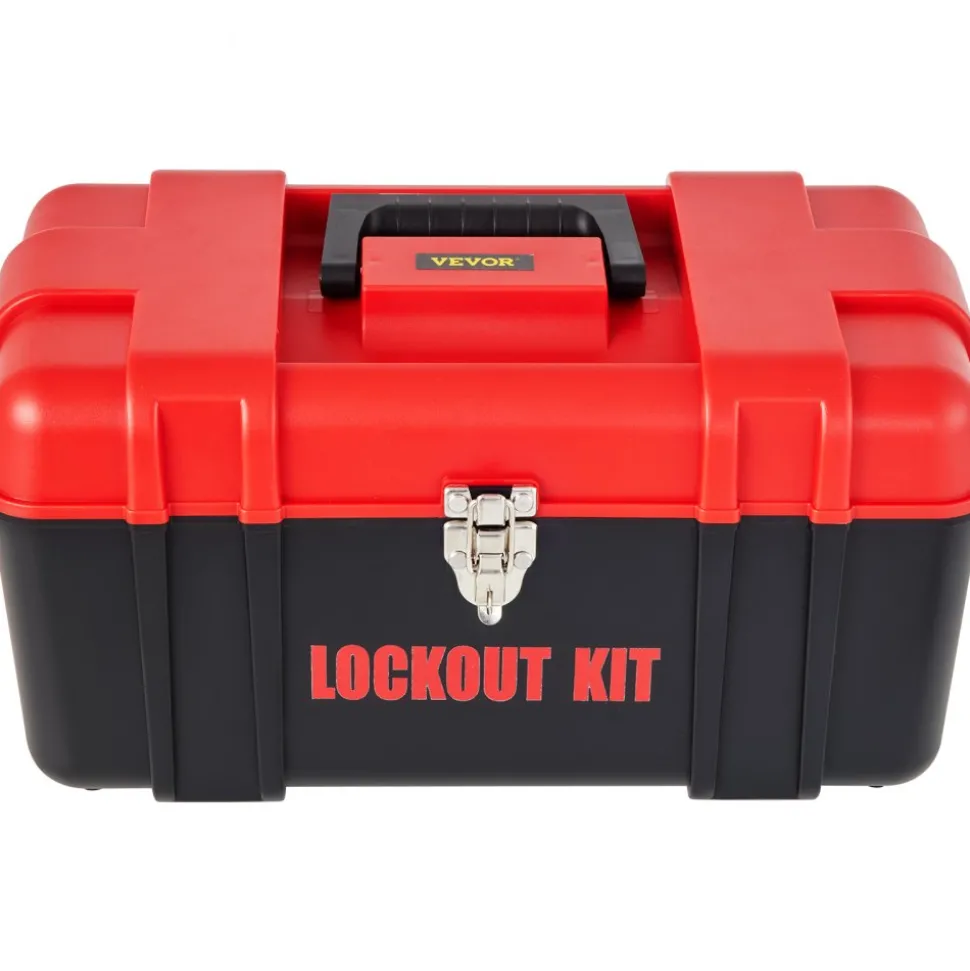 VEVOR 43 PCS Lockout Tagout Kits, Electrical Safety Loto Kit Includes Padlocks, 5 Kinds of Lockouts, Hasps, Tags & Ties, Box, Lockout Safety Tools for Electrical Risk Removal in Industrial, Machinery