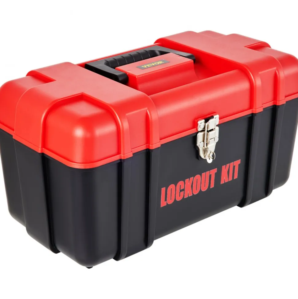 VEVOR 43 PCS Lockout Tagout Kits, Electrical Safety Loto Kit Includes Padlocks, 5 Kinds of Lockouts, Hasps, Tags & Ties, Box, Lockout Safety Tools for Electrical Risk Removal in Industrial, Machinery