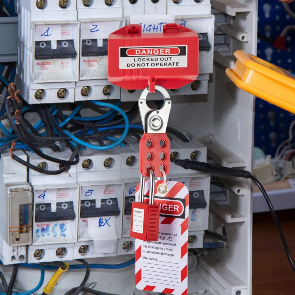 VEVOR 42 PCS Lockout Tagout Kits, Electrical Safety Loto Kit Includes Padlocks, 5 Kinds of Lockouts, Hasps, Tags & Ties, Box, Lockout Safety Tools for Electrical Risk Removal in Industrial, Machinery