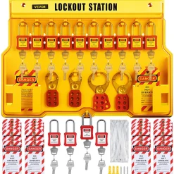 VEVOR 58 PCS Lockout Tagout Kits, Electrical Safety Loto Kit Includes Padlocks, Lockout Station, Hasp, Tags & Zip Ties, Lockout Tagout Safety Tools for Industrial, Electric Power, Machinery