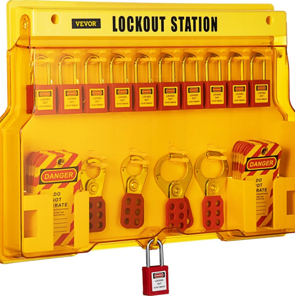 VEVOR 58 PCS Lockout Tagout Kits, Electrical Safety Loto Kit Includes Padlocks, Lockout Station, Hasp, Tags & Zip Ties, Lockout Tagout Safety Tools for Industrial, Electric Power, Machinery