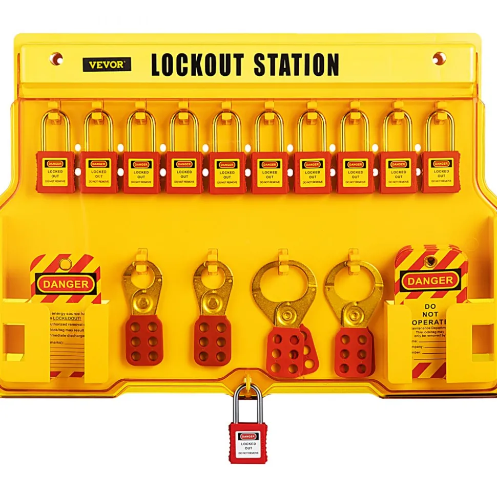 VEVOR 58 PCS Lockout Tagout Kits, Electrical Safety Loto Kit Includes Padlocks, Lockout Station, Hasp, Tags & Zip Ties, Lockout Tagout Safety Tools for Industrial, Electric Power, Machinery