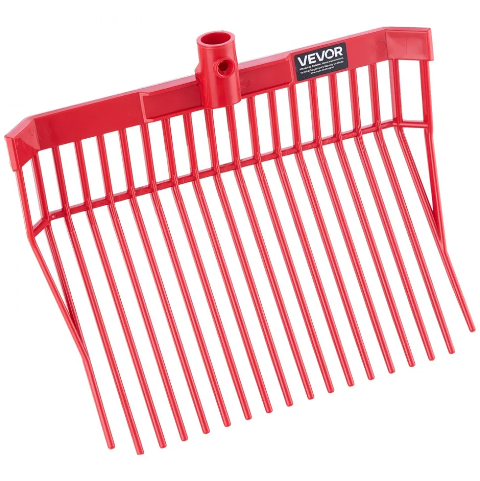 VEVOR 6PCS Manure Fork Replacement Head, 18 Angled Tines Horse Manure Fork Head, Durable Plastic Pitchfork Heads, Horse Mulch Rake for Picking up Stable Stall Muck Grass Hay Cleaning Farm Work