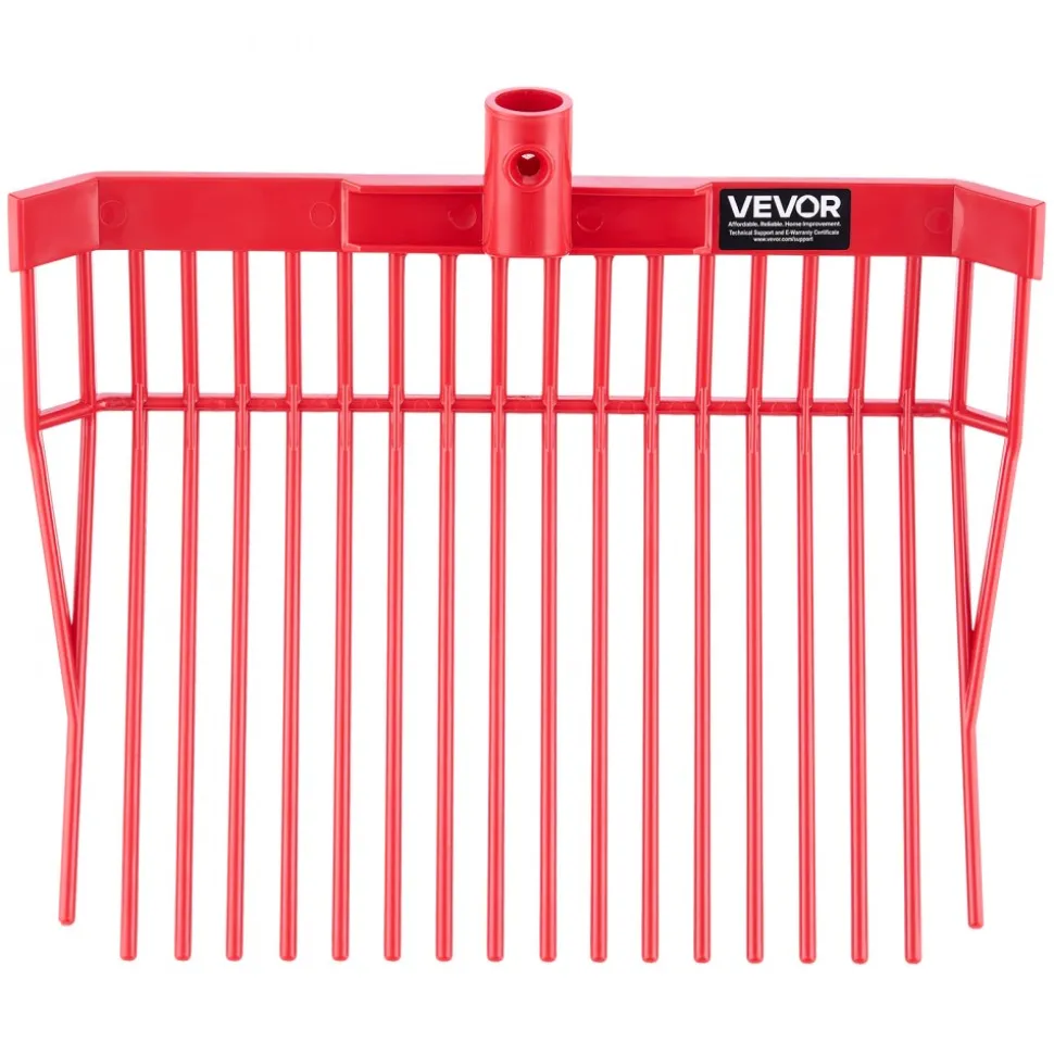 VEVOR 6PCS Manure Fork Replacement Head, 18 Angled Tines Horse Manure Fork Head, Durable Plastic Pitchfork Heads, Horse Mulch Rake for Picking up Stable Stall Muck Grass Hay Cleaning Farm Work