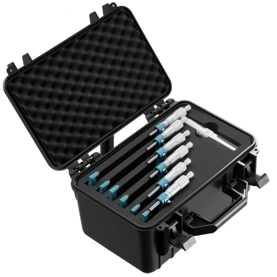 VEVOR 6 PCS Micrometer Set, 0-1"/1-2"/2-3"/3-4"/4-5"/5-6" Machinist Outside Micrometer, Precision 0.0001 Accuracy, Professional Machinist Tools with Protective Case, for Metalworking & Engineering