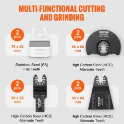 VEVOR 30PCS Multi Tool Blades Kits, Universal Quick Release Oscillating Saw Blades, 8 Types Wood Metal Plastic Oscillating Tool Blades, Fit Dewalt Bosch Milwaukee Hitachi Chicago Craftsman