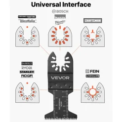 VEVOR 60PCS Oscillating Saw Blades Japanese Teeth, Universal Quick Release Oscillating Multi Tool Blades, Multitool Tool Blades for Wood Plastic PVC, Compatible with Dewalt Milwaukee Bosch Craftsman