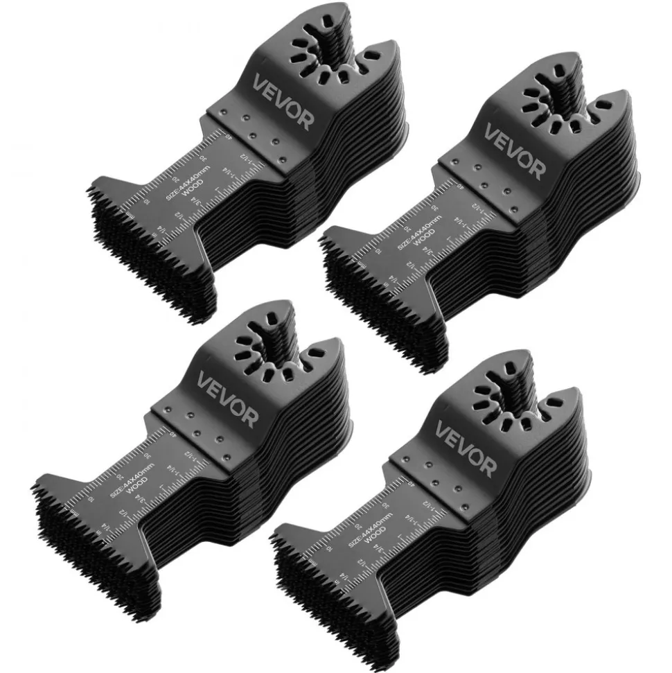 VEVOR 60PCS Oscillating Saw Blades Japanese Teeth, Universal Quick Release Oscillating Multi Tool Blades, Multitool Tool Blades for Wood Plastic PVC, Compatible with Dewalt Milwaukee Bosch Craftsman