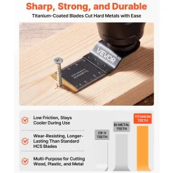 VEVOR 110PCS Oscillating Saw Blades, Universal Quick Release Multi Tool Blades Kits, 4 Types Oscillating Multitool Blades for Wood Plastic Metal, Compatible with Dewalt Ryobi Milwaukee Bosch Craftsman