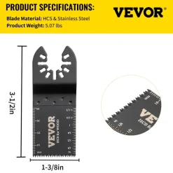 VEVOR 100PCS Oscillating Saw Blades, Quick Release Multitool Blades Kit, HCS Tool Blades for Wood Plastic, Compatible with Dewalt Dremel Fein Worx Bosch Makita Milwaukee