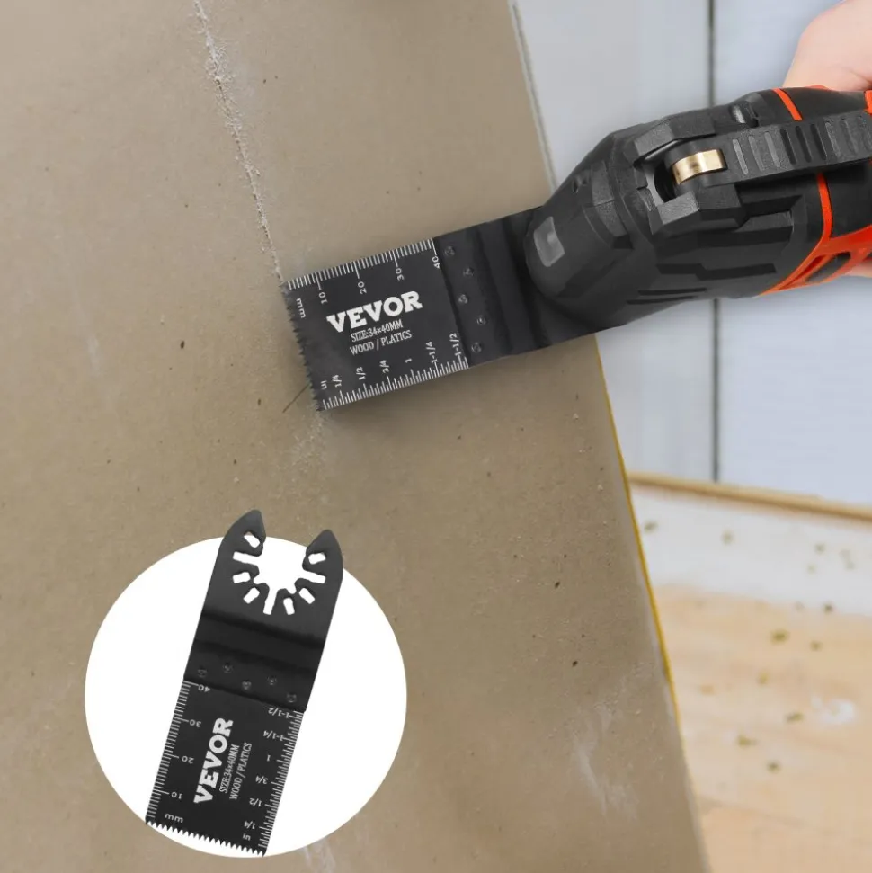 VEVOR 50PCS Oscillating Saw Blades, Universal Quick Release Oscillating Saw Blades, Multitool Tool Blades for Wood Plastic Aluminum, Fit Dewalt Bosch Milwaukee Hitachi Chicago Craftsman