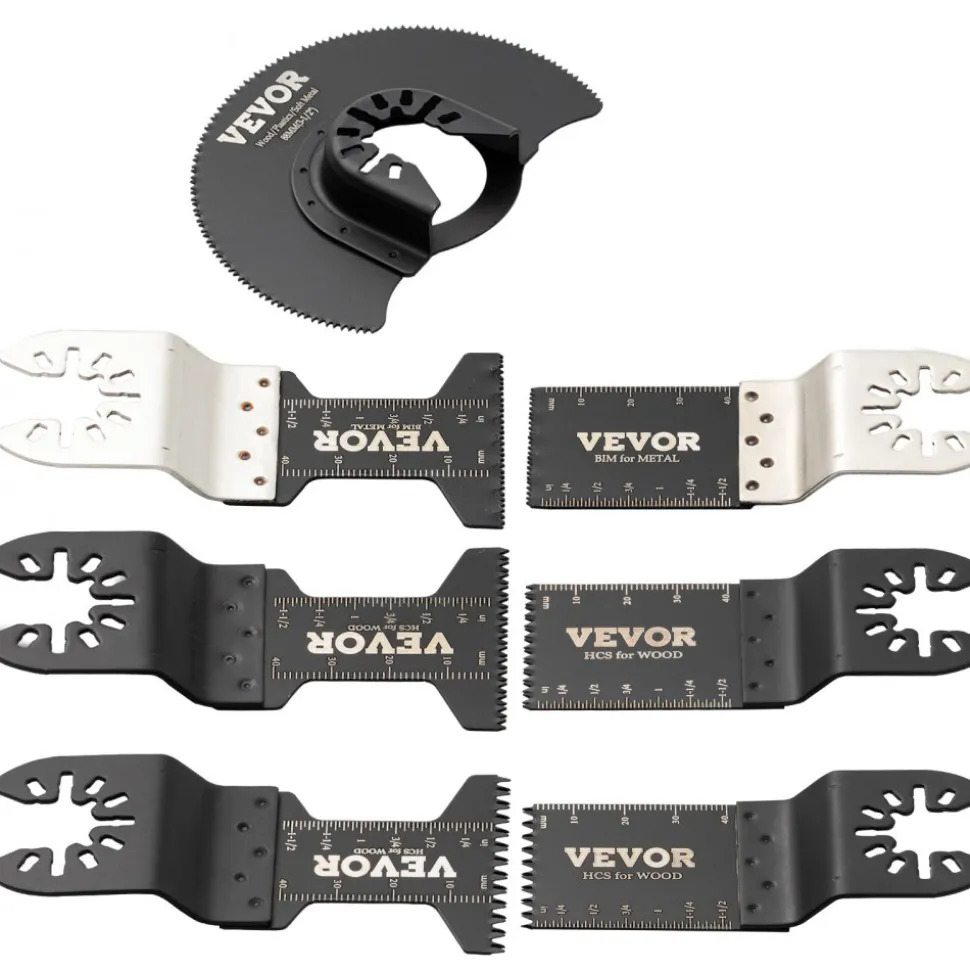 VEVOR 50 PCS Oscillating Saw Blades, Quick Release Multitool Blades Kit, HCS Tool Blades for Wood Plastic Metal Nails Bolts, Compatible with Dewalt Dremel Fein Worx Bosch Makita Milwaukee