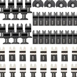 VEVOR 50 PCS Oscillating Saw Blades, Quick Release Multitool Blades Kit, HCS Tool Blades for Wood Plastic Metal Nails Bolts, Compatible with Dewalt Dremel Fein Worx Bosch Makita Milwaukee