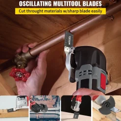 VEVOR 50 PCS Oscillating Saw Blades, Quick Release Multitool Blades Kit, HCS Tool Blades for Wood Plastic Metal Nails Bolts, Compatible with Dewalt Dremel Fein Worx Bosch Makita Milwaukee