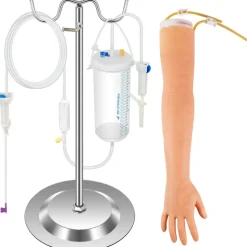 VEVOR 12 PCS Phlebotomy Practice Kit, IV Venipuncture Intravenous Training, High Simulation IV Practice Arm Kit with Carrying Bag, Practice and Perfect IV Skills, for Students Nurses and Professionals