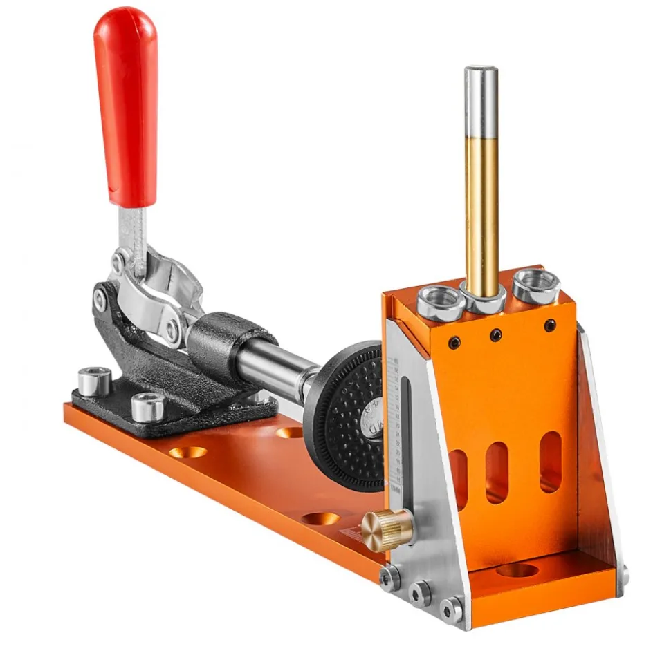 VEVOR 30 Pcs Pocket Hole Jig Kit, Adjustable & Easy to Use Pocket Hole Jig System with Step Drills, Drill Stop Rings, Wrenches, and Square Drive Bits, Dual Scale Marks for DIY Carpentry Projects