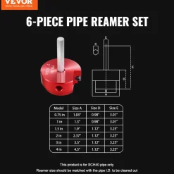 VEVOR 6Pcs PVC Pipe Reamer Kit, Plastic Pipe Fitting Socket Saver Kit, Includes 3/4