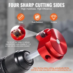 VEVOR 4Pcs PVC Pipe Reamer Kit, Plastic Pipe Fitting Socket Saver Tool Kit, Includes 1-1/2", 2", 3", 4", for PVC, CPVC, and ABS Fittings, with Tool Box, for Exhaust, Drain, Water Pipes Cleaning