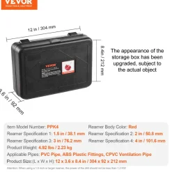 VEVOR 4Pcs PVC Pipe Reamer Kit, Plastic Pipe Fitting Socket Saver Tool Kit, Includes 1-1/2