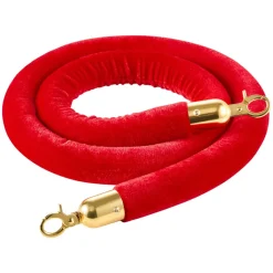 VEVOR 4 Pcs Red Velvet Stanchion Ropes, 5 ft Crowd Control Stanchion Red Velvet Ropes with Gold Hooks, Post Queue Barrier Carpet Rope for Carpet Events Movie Theaters Grand Openings Hotels Party