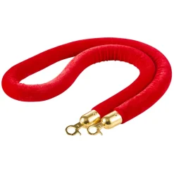 VEVOR 4 Pcs Red Velvet Stanchion Ropes, 5 ft Crowd Control Stanchion Red Velvet Ropes with Gold Hooks, Post Queue Barrier Carpet Rope for Carpet Events Movie Theaters Grand Openings Hotels Party