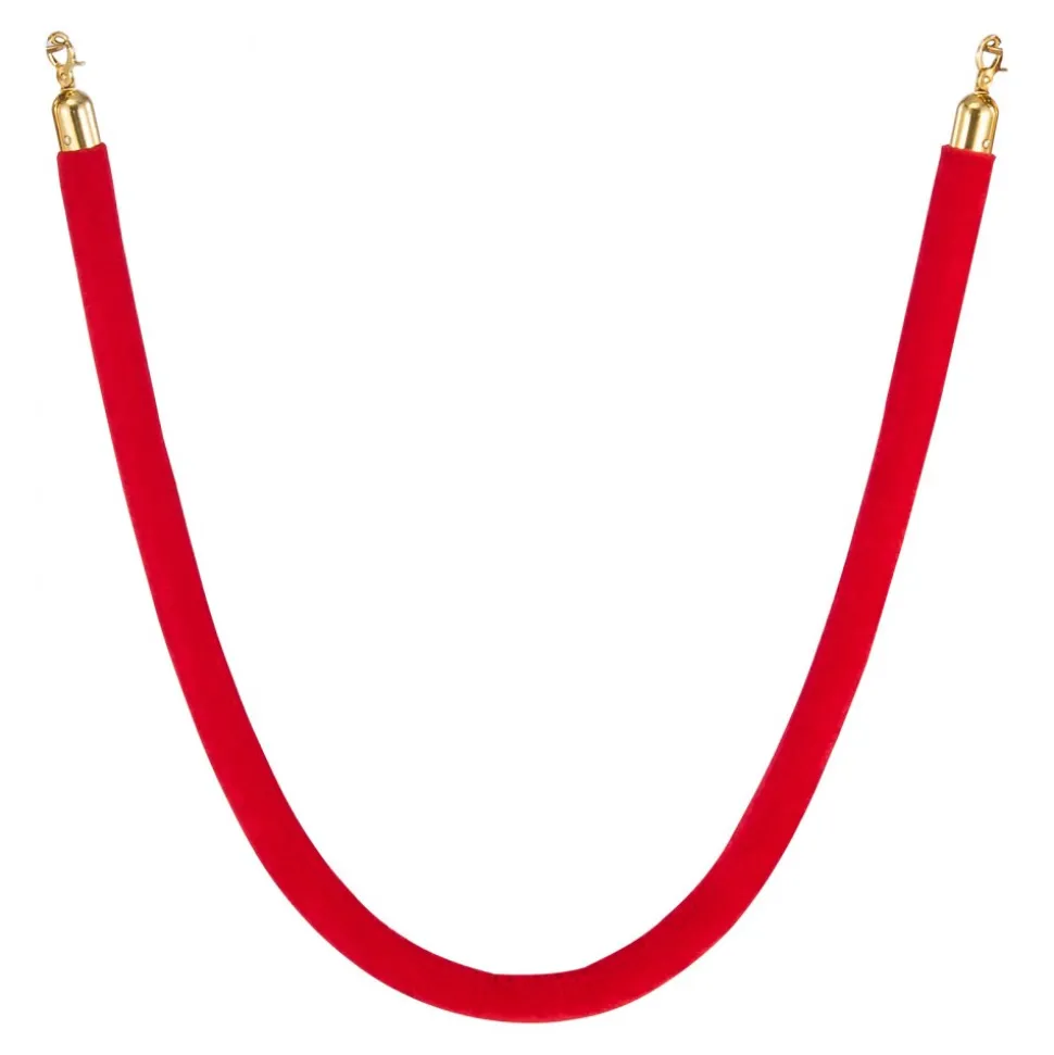 VEVOR 4 Pcs Red Velvet Stanchion Ropes, 5 ft Crowd Control Stanchion Red Velvet Ropes with Gold Hooks, Post Queue Barrier Carpet Rope for Carpet Events Movie Theaters Grand Openings Hotels Party