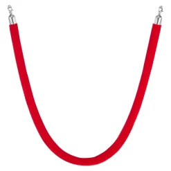 VEVOR 4 Pcs Red Velvet Stanchion Ropes, 5 ft Crowd Control Stanchion Red Velvet Ropes with Silver Hooks, Post Queue Barrier Carpet Rope for Carpet Events Movie Theaters Grand Openings Hotels Party
